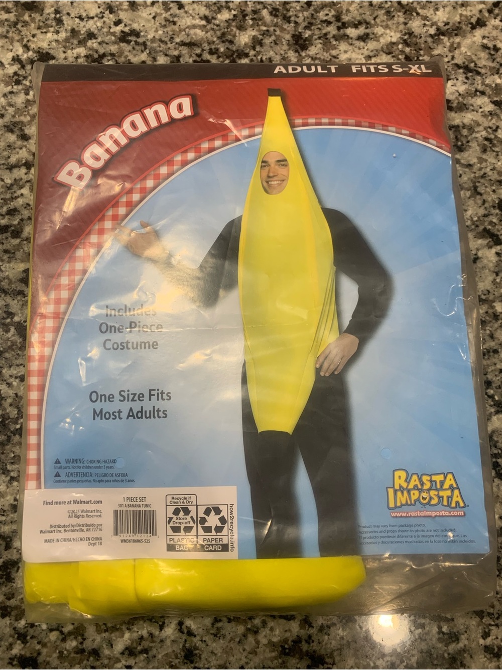 Brand New Rasta Imposta Banana Costume Adult One Size